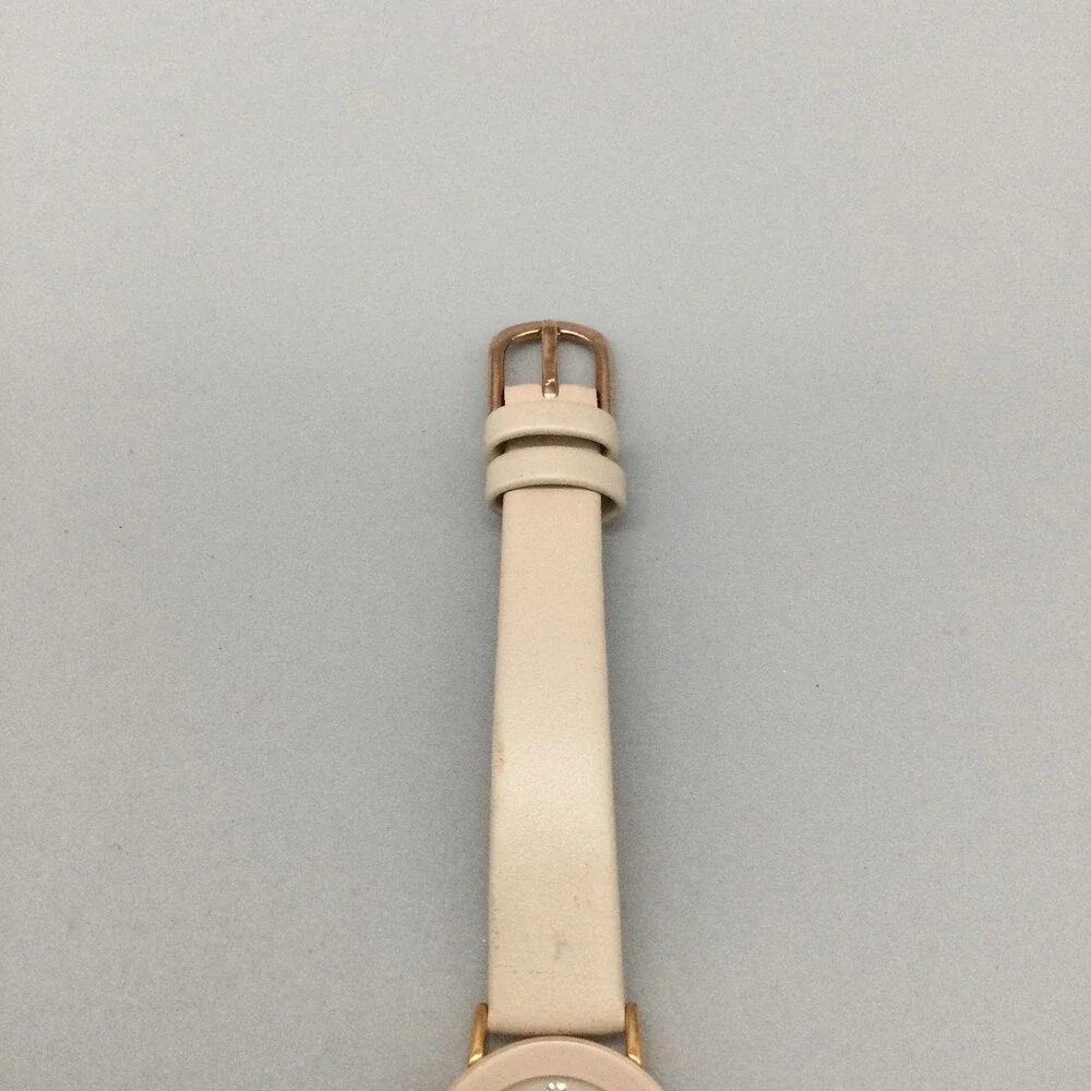 Armitron Diamond Womens Watch 24mm Gold Tone Beige Leather Band New Battery